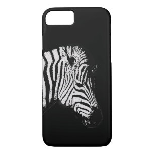 Cool black and white zebra animal wildlife black iPhone 8/7 case