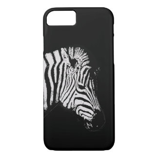 Cool black and white zebra animal wildlife black iPhone 8/7 case