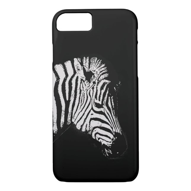 Cool black and white zebra animal wildlife black Case-Mate iPhone case (Back)