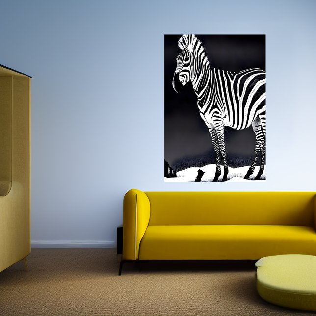 Cool black and white Zebra art | AI Art Poster (Creator Uploaded)