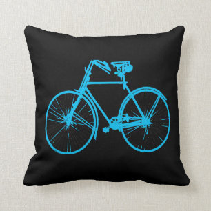 cool Black aqua bicycle  Throw pillow