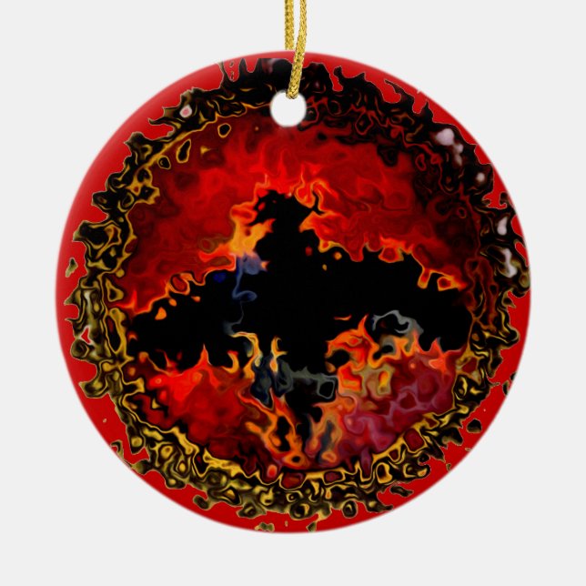 Cool Black Bat Modern Ceramic Tree Decoration (Front)