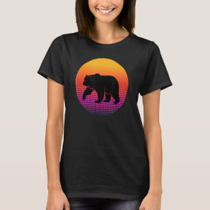 Cool Black Bear Polar Bear Silhouette Animal at Su T-Shirt