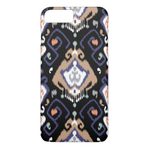 Cool black beige grey ikat tribal patterns iPhone 8 plus/7 plus case
