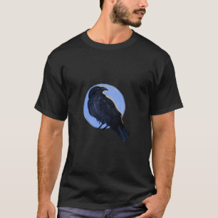 Cool Black Bird Drawing Of A Raven Crow Or Black B T-Shirt