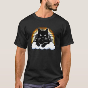 Cool Black Cat Bear Pride Rainbow Funny Attitude T-Shirt