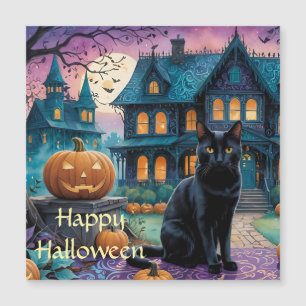 Cool Black Cat, Jack O Lanterns, Spooky House