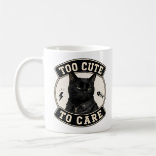 Cool Black Cat Mug   Too Cute To Care
