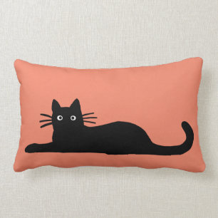 Cool Black Cats   Funky Felines   Pet Lover's Lumbar Cushion