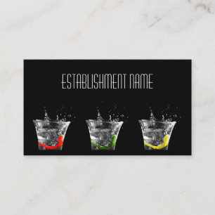 Cool Black Contemporary Cocktail Bar Business Card