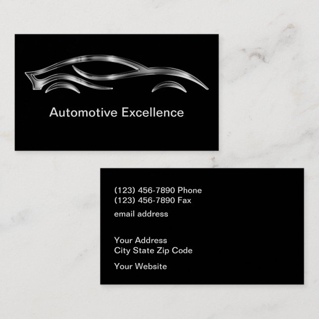 Cool Black Core Automotive Business Cards (Front/Back)