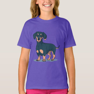Cool Black Dachshund Dog Design T-Shirt
