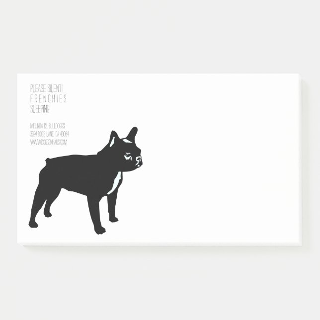 Cool Black French Bulldog Post-it Notes (Front)