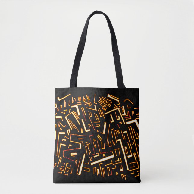 Cool Black Gold Groovy Tote Bag (Front)
