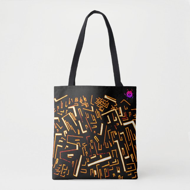 Cool Black Gold Groovy Tote Bag (Front)