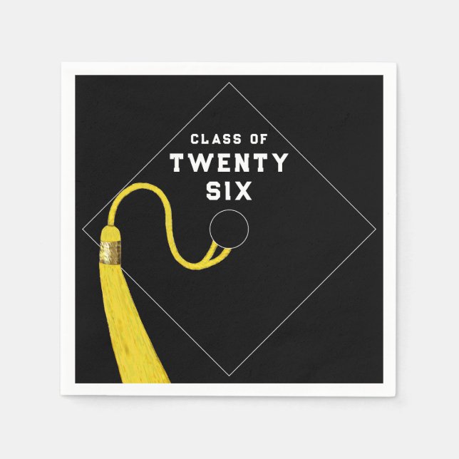 Cool Black Graduation Party Napkin (Front)