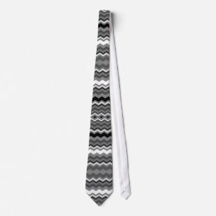 cool Black, grey and white zigzag pattern tie