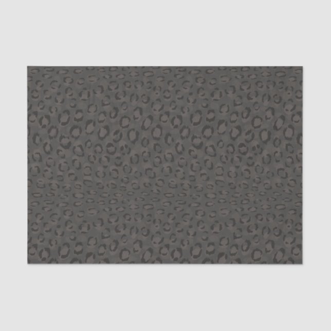 Cool black grey cheetah print monogram tissue paper (Front)