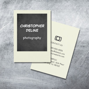 Cool Black Grey Photo Photography Business Card