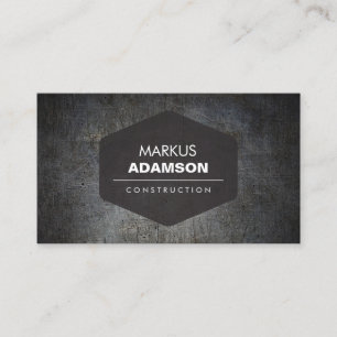 Cool Black Grunge Metal with Name Logo Business Card