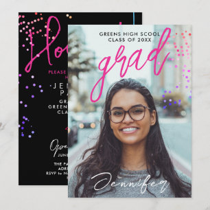 Cool Black High School Graduation Party Invitation