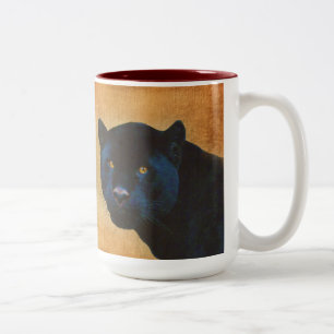 Cool Black Jaguar Panther Wildlife Big Cat Two-Tone Coffee Mug