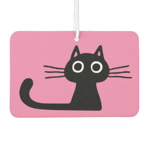Cool Black Kitty Cat Purrfect Pink Car Air Freshener