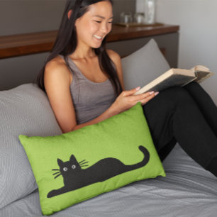 Cool Black Kitty Cats   Funky Felines Pet Lover's Lumbar Cushion