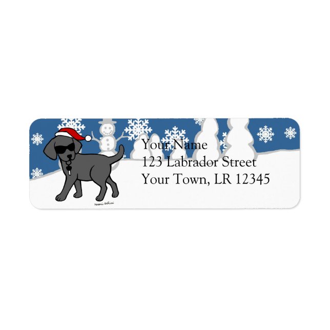 Cool Black Lab Cartoon Christmas (Front)
