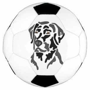 Cool Black Labrador Retriever Dog Art Soccer Ball