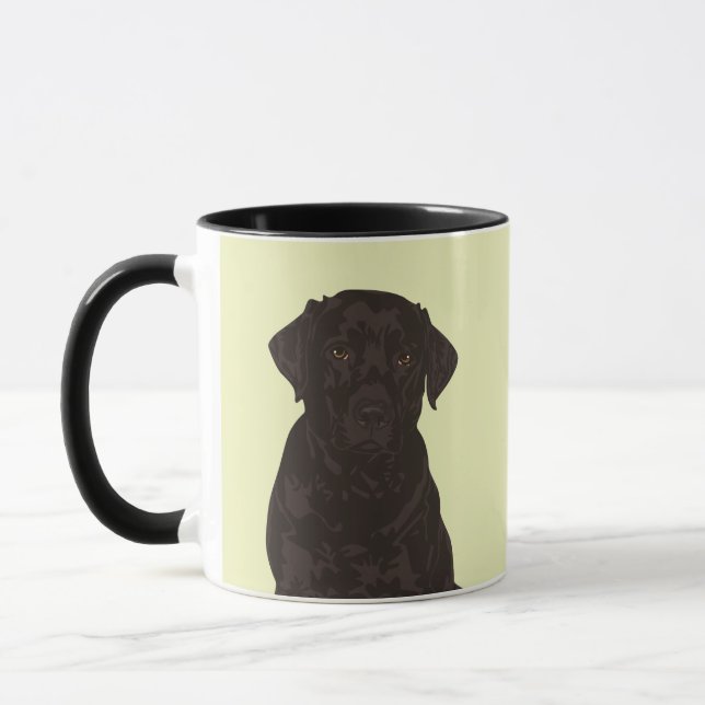 Cool Black Labrador Retriever Dog Stone Mug (Left)