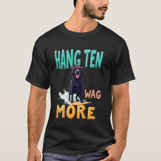 Cool Black Labrador Surfing Dog T-Shirt