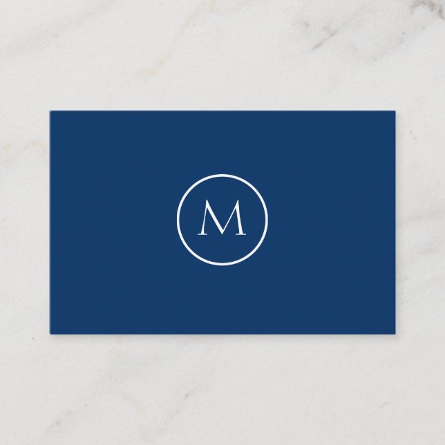 Cool Black Minimalist Monogrammed Elegant Business Card (Front)