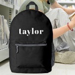 Cool Black Modern Minimalist Simple Stylish Trendy Printed Backpack<br><div class="desc">Introducing the Cool Black Modern Minimalist Simple Stylish Trendy Printed Backpack—an essential accessory for back-to-school and beyond. This backpack is not only a practical choice for students but also a stylish option for adults, making it versatile for various occasions. Designed with a modern minimalist aesthetic, this backpack stands out with...</div>