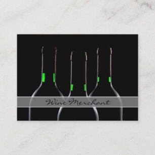 Cool Black Modern Wine Bottle Photo Punch Card
