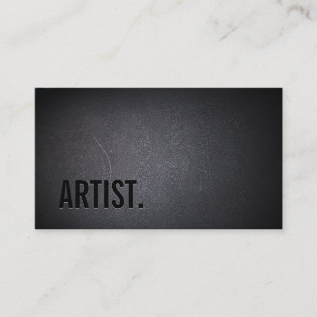 Cool Black Out Artist Dark Business Card (Front)