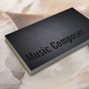 Cool Black Out Music Composer Business Card