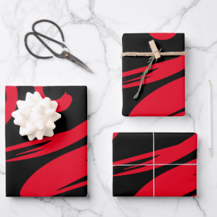 Cool Black & Red Gift Wrapping Paper