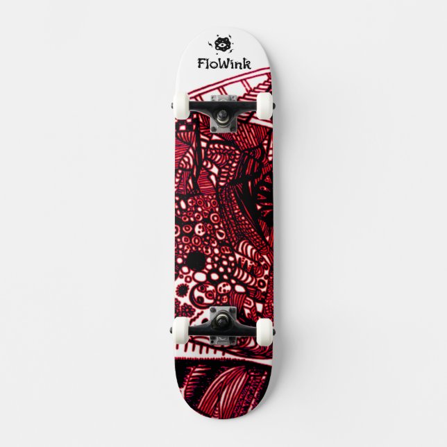 Cool Black Red Skateboard (Front)