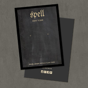 Cool Black Rustic Edgy  Earring Display Card