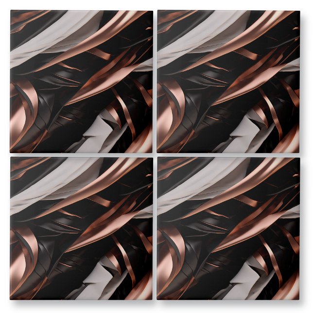 Cool Black, Silver and Copper Abstract 3D Effect Tile (Creator Uploaded)