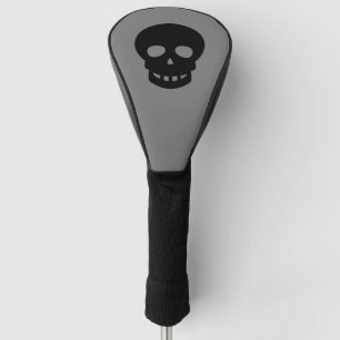 Cool Black Skull Dark Grey Golf Head Cover