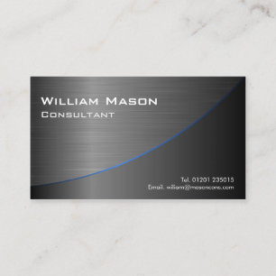 Cool Black Stainless Steel Curved, Business Card