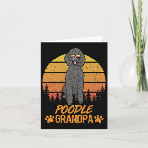 Cool Black Standard Poodle Dog Grandpa Fathers Day Card