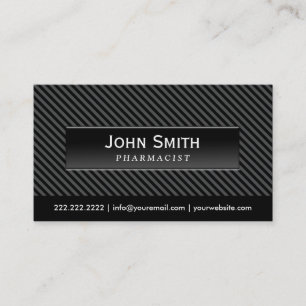 Cool Black Stripes Pharmacist Business Card