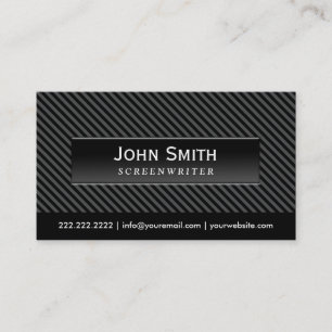 Cool Black Stripes Screenwriter Business Card