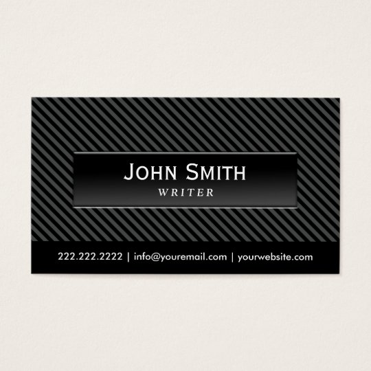 Cool Black Stripes Writer Business Card