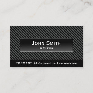 Cool Black Stripes Writer Business Card