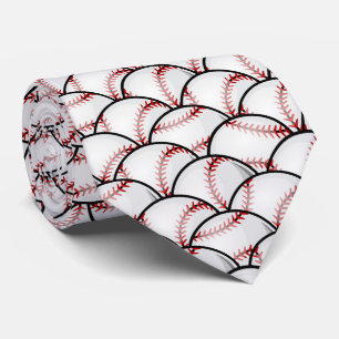 cool black white Baseball sports lovers  Tie