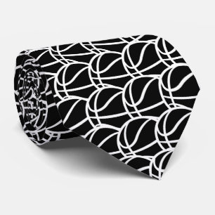 cool black white Basketball sports lovers Tie
